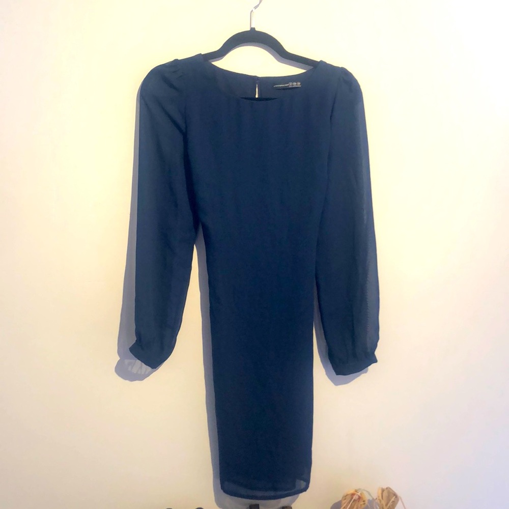 Navy Long-sleeve Dress